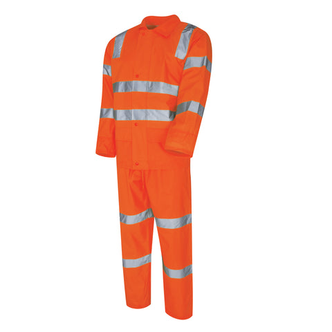 Tru Workwear Hi Vis Orange Taped Rain Set (Vic Rail Compliant) TJ1970T4