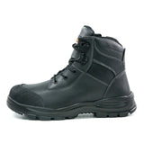 Bison Tor Lace Up Zip Sided Safety Boots (Black) TORBK