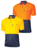 Tru Workwear Hi Vis 2 Tone Micromesh Short Sleeve Polo Shirt TS2851