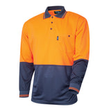 Tru Workwear Hi Vis 2 Tone Micromesh Long Sleeve Polo Shirt TS2850