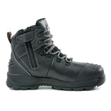 Bison XT Ankle Lace Up Zip Sided Safety Boots (Black) XTLZBK
