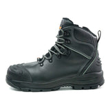 Bison XT Ankle Lace Up Zip Sided Safety Boots (Black) XTLZBK